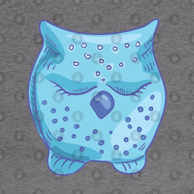 Cute sleeping blue owl by Catdog